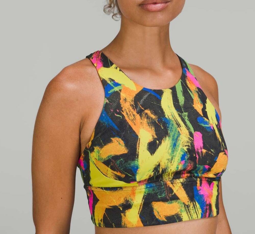 Lululemon Athletica Wunder Train Racerback Long Line Bra Undertone Black Multi 6